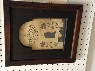 FRAMED 18TH C. SILHOUETTE JT IN TOMBSTONE SHAPED FRAME 7 3/4" X 5 1/2"