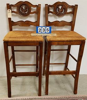 PR. CARVED RUSH SEAST COUNTER CHAIRS