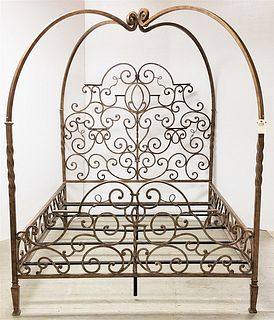 WROUGHT CANOPY QUEEN BED 7'H