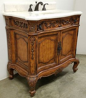 MARBLE TOP SINK CABINET 41"H X 37"W X 22"D