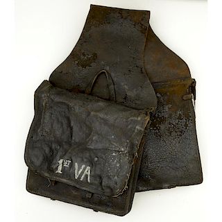 Box Pattern Saddle Bags Marked "1st VA"