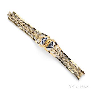 Lady's 18kt Gold and Sapphire Covered Wristwatch, Gubelin