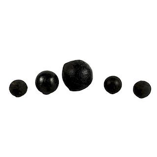 Group of Five Early Molded Resin Target Balls Used by Ad Topperwein