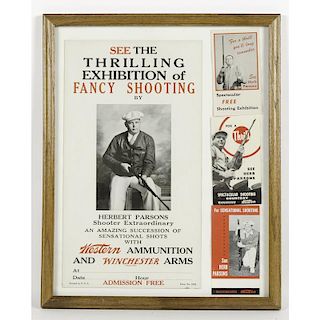 Framed Herb Parsons Exhibition Shooting Advertisements And Pamphlets