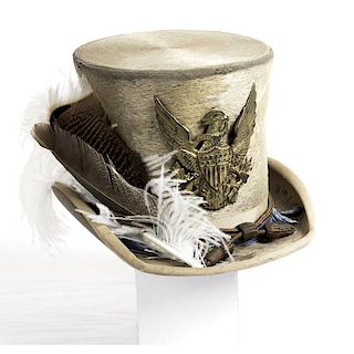 Beaver Hat with Military Medal From an Important Colorado Collector