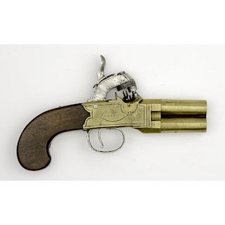 Brass Frame Over/Under Percussion Pistol By Twigg