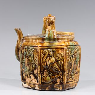 Chinese Sancai Glaze Teapot