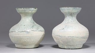 Two Small Chinese Early Style Crackle Glazed Vases