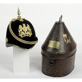 Royal Engineer's Home Service Helmet and Case