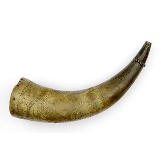 Carved Powder Horn From The Jim Richie Collection