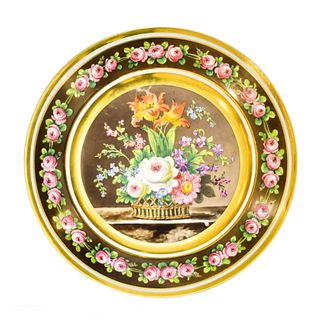 Decorative plate Bouquet. Imperial Porcelain Factory  Russia. 1830s-1840s