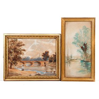 Two Vintage Watercolor Landscapes.
