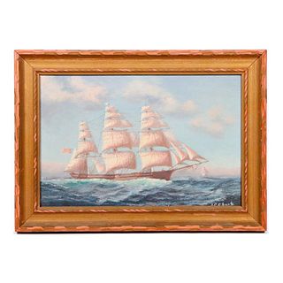American Clipper Ship Painting.