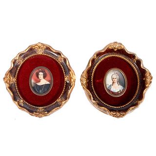 Pair of Painted Miniature Portraits.