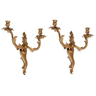 Pair of Brass Candle Sconces.