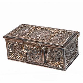 Renaissance revival silver trinket box.
