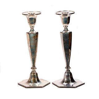 Pair of Tiffany & Co. Sterling Candlesticks.