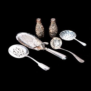 Silver Serving Pieces and Salt and Pepper.
