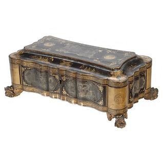 Late 19th Century Chinoiserie Lacquered Game Box