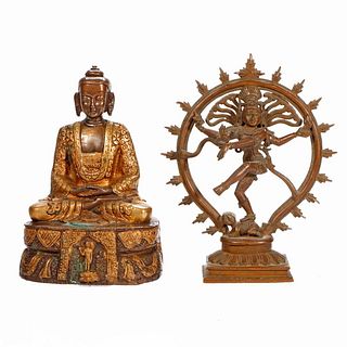 Brass/Bronze Buddha and Indian Deity.