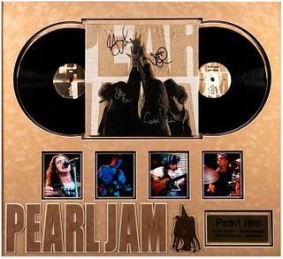 Pearl Jam Band signed album cover.