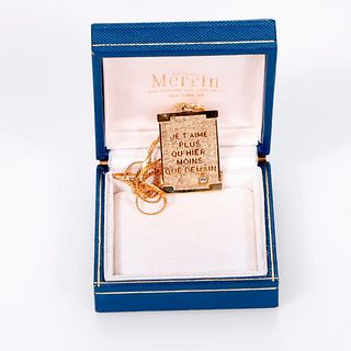 Merrin NY Diamond and 14k gold pendant necklace.