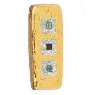 18k gold and semi-precious pendant, Italy.