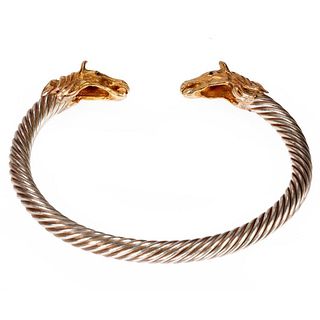 14k gold and silver cuff bracelet.