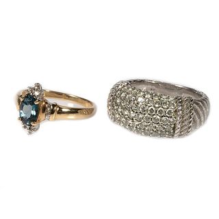 Judith Ripka sterling silver and cubic zirconia ring.