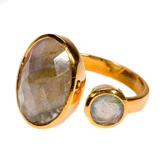 Labradorite and gilt silver ring.