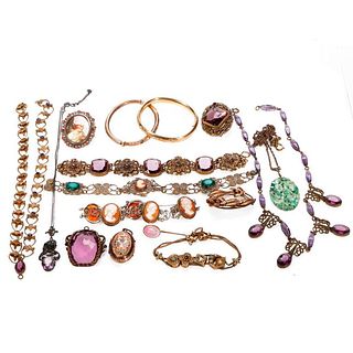 Collection of antique/vintage costume and silver jewelry.