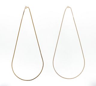 Two 14K Chain Necklaces