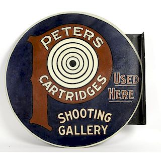 Peters Cartridge Shooting Gallery Tin Flange Sign