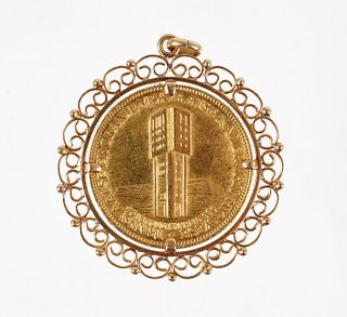 24K South African Coin Pendant