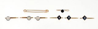 Lot of Mens 14K Tuxedo Studs and Pin