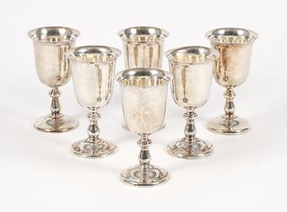 Set of 6 Tane Mexican Sterling Silver Wine Cups