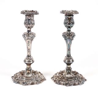 Pair of 1830s English Sterling Candlesticks