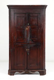 19th Century Pennsylvania Blind Door Cherry Corner Cabinet 