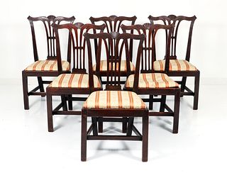 Set of 6 Chippendale Style Side Chairs 