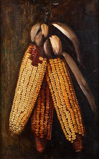 Alfred Montgomery Still Life with Hanging Corn Oil
