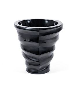 Lalique Crystal Dixie Black Vase