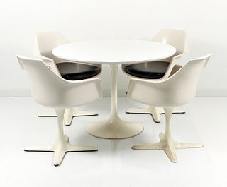 Eero Saarinen style Tulip table and four chairs