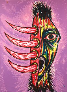 Luis Cruz Azaceta 1987 lithograph The Scream