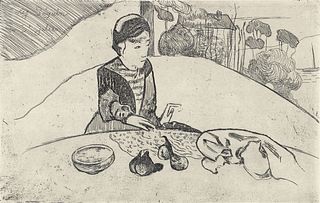 Paul Gauguin Woman with Figs Posthumous Etching