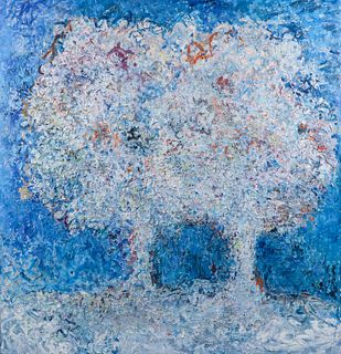 Lois Kaufman oil painting Two White Trees
