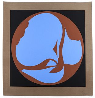 Jack Youngerman 1978 Untitled Blue/Brown Suite Serigraph 