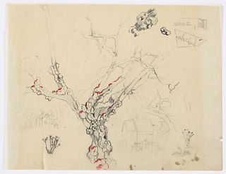 Louis Lozowick study drawing for Sick Tree 1947