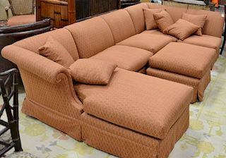 Four piece sectional livingroom set with custom upholstery. lg. 118in.