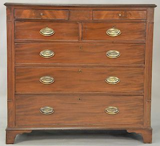 George III mahogany chest, circa 1800. ht. 46in., wd. 48in.