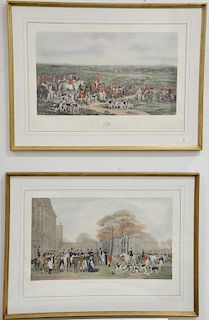Three piece lot to include "The Meet at Blagdon", an engraving after the painting by J.W. Snow, New Castle, engraved by Thomas Lurto...